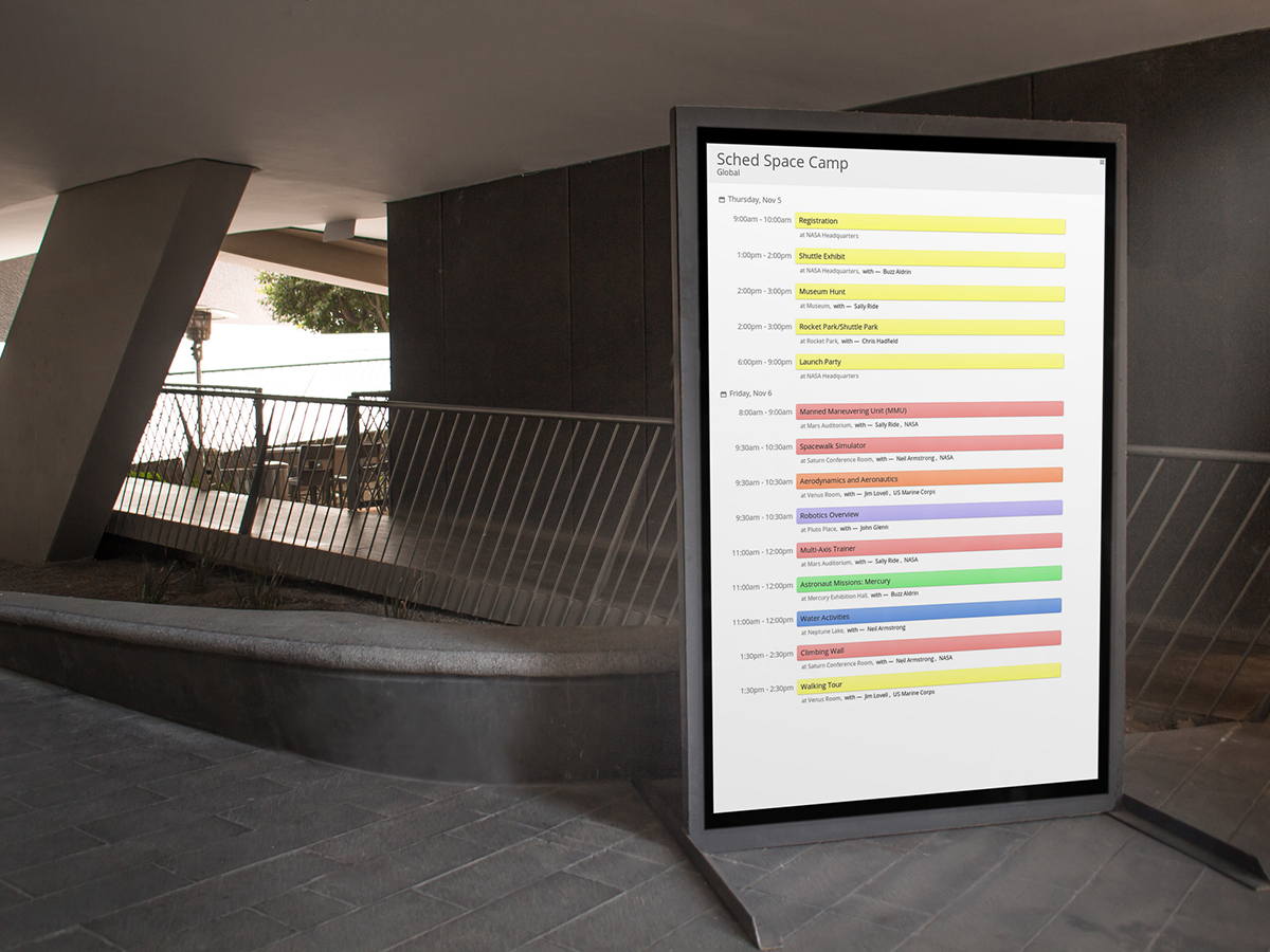 Digital Signage 2 Sched Schedule Screen Monitor