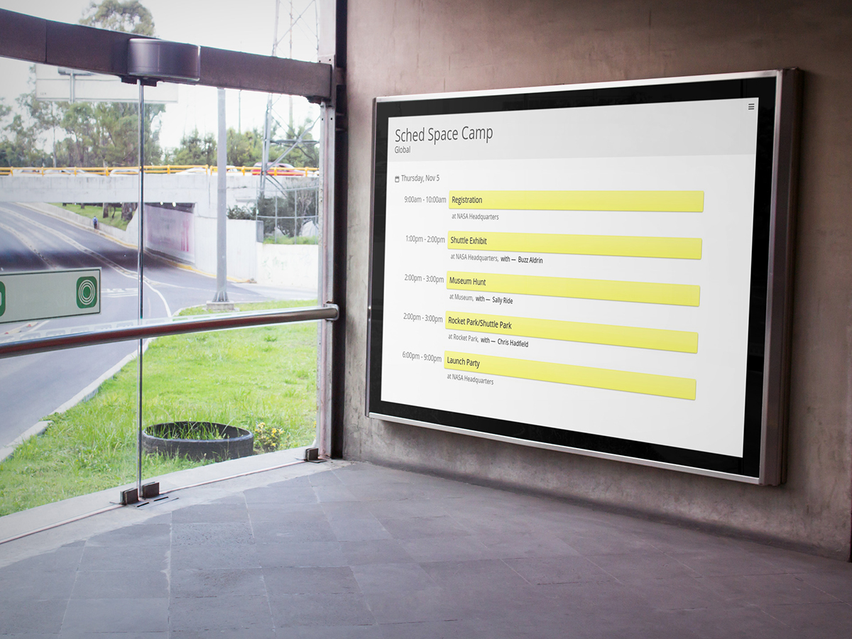 Digital Signage 1 Sched Schedule Screen Monitor