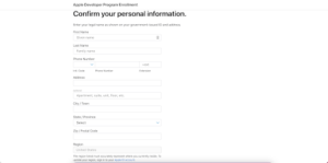 Applying For Developer Accounts 2 Confirm Personal Info
