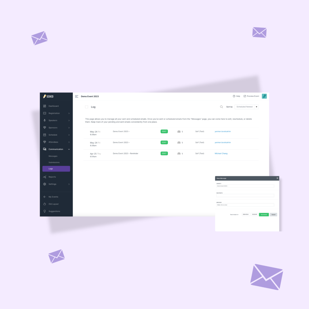 Seamless Event Planning: How Our Newest Features Can Save You Time &Amp; Hassle 7 Email Log