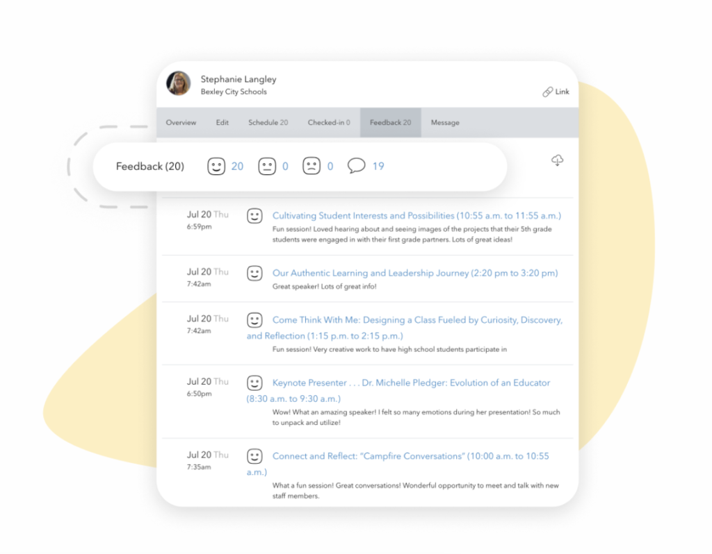 How To Boost Audience Engagement At Panel Discussions 8 Example Of Feedback On Sched'S Reporting Tools For Panel Discussions