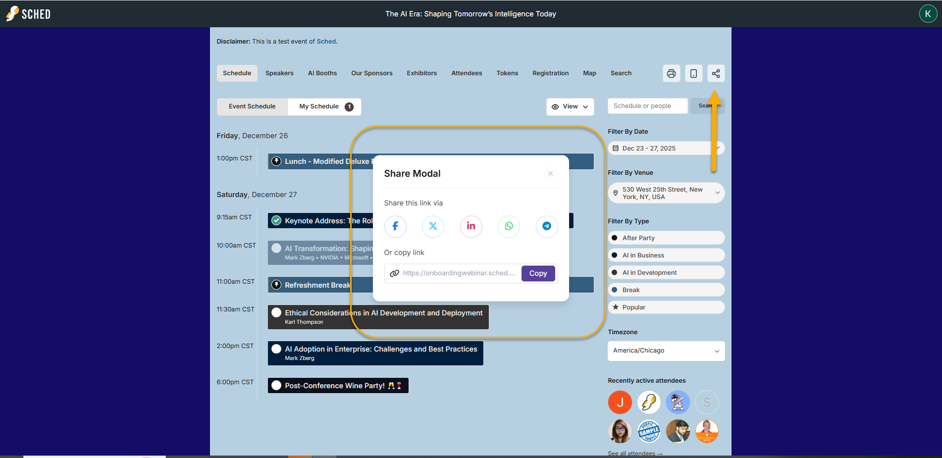 Your Event Schedule: Email, Print, And Sync With Google, Apple, Or Outlook 4 Share Event Link